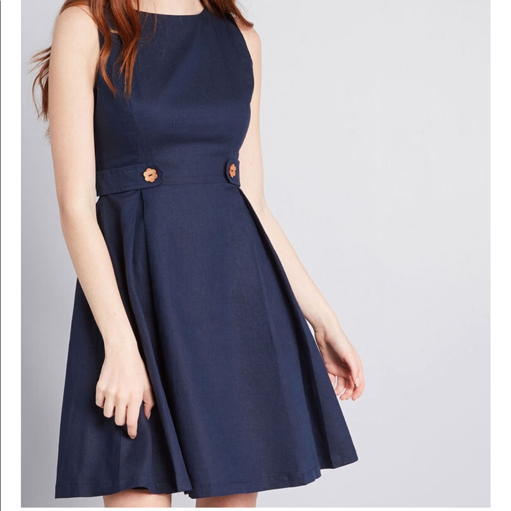 🆕ModCloth Something Sixties Cotton-Linen Dress